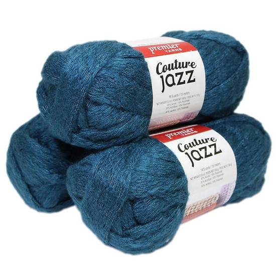 Premier Yarns Premier Couture Jazz Yarn, 100g/ball, Teal, 3/pack (3
