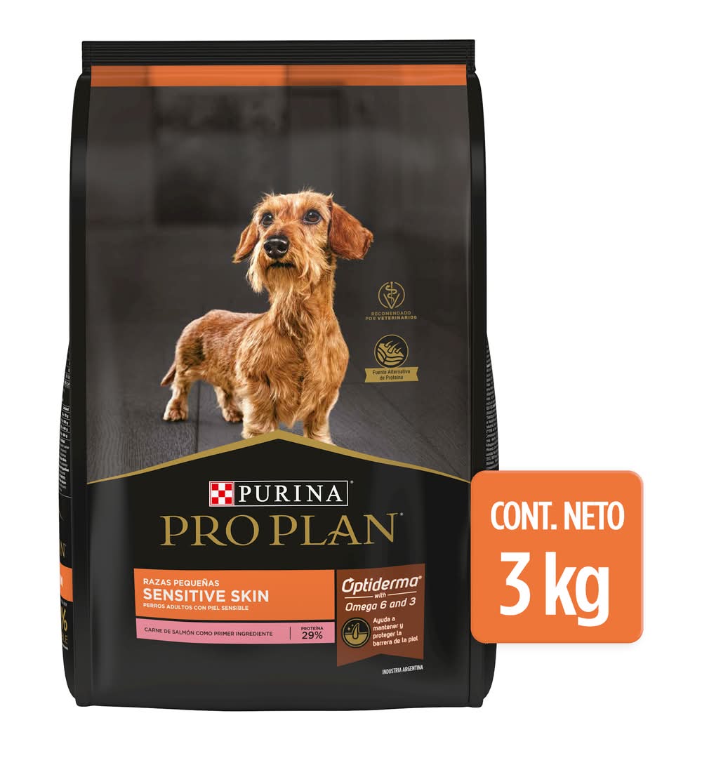 Purina Pro Plan · Alimento seco para perros optiderma, salmón, Adulto-Razas Pequeñas (3 kg)