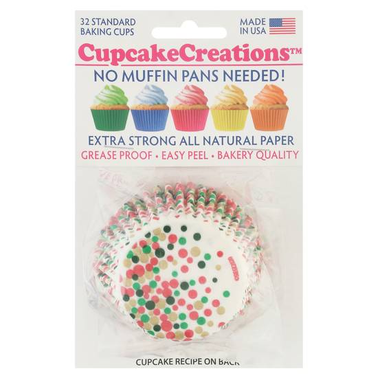 Cupcake Creations Christmas Color Dots Baking Cups Banded Package (32 ct)