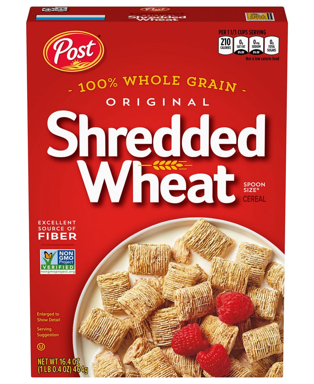 Shredded Wheat Cereal, 100% Whole Grain, Original, Spoon Size