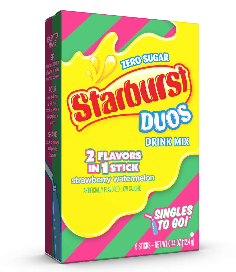 Starburst Duos Drink Mix, Strawberry-Watermelon (0.44 fl oz, 6 ct)