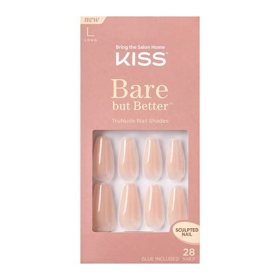 KISS Bare but Better Sculpted Nude Fake Nails, `Nude Drama�, 28 Count