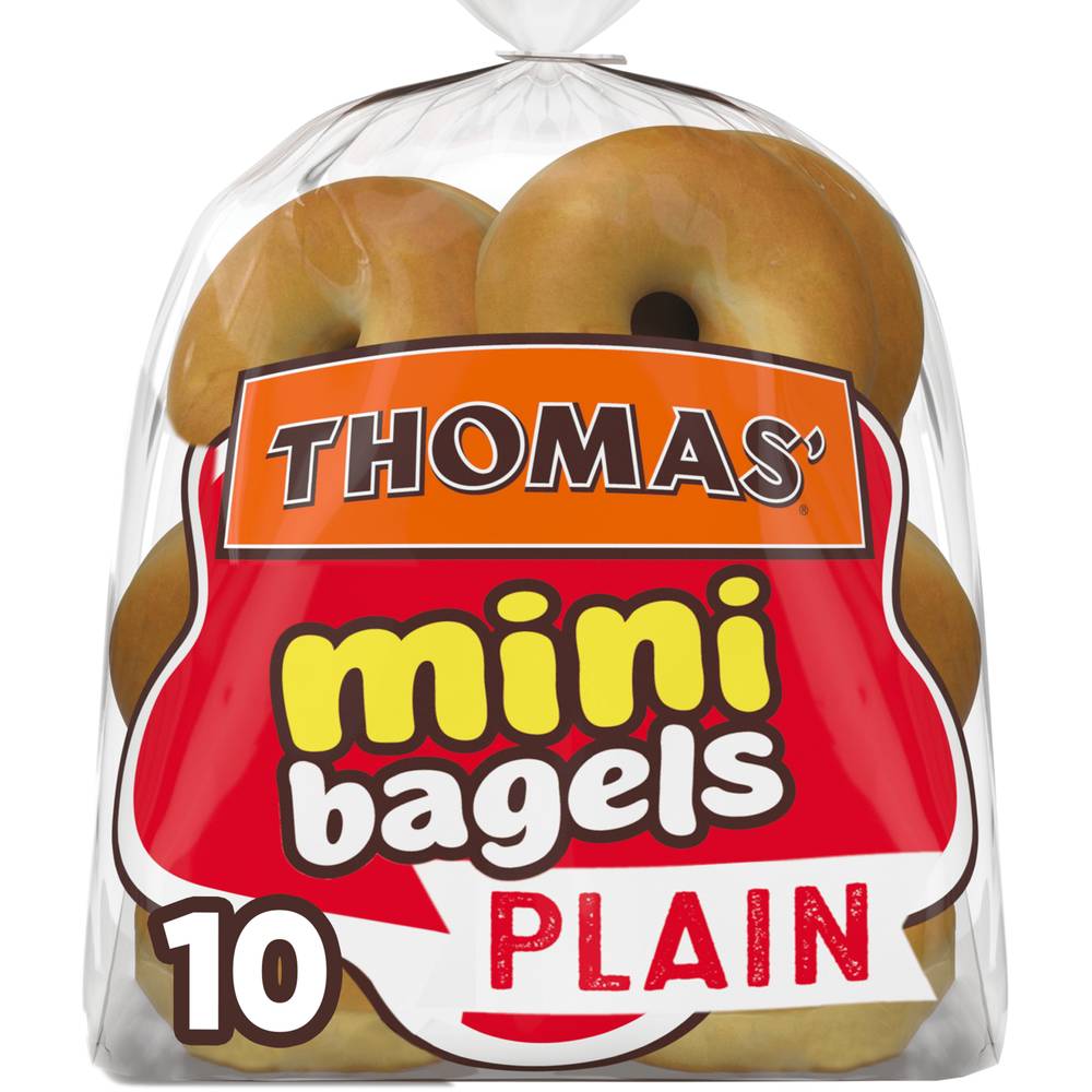 Thomas' Pre-Sliced Plain Mini Bagels (15 oz, 10 ct)