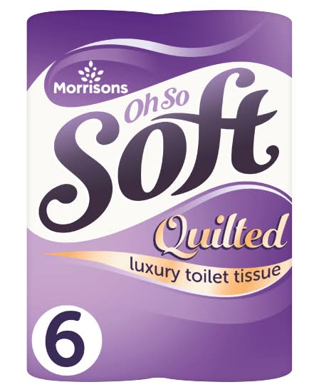 Morrisons White, Oh So Soft Quilted Luxury Toilet Tissue Longer Rolls (6 pack)