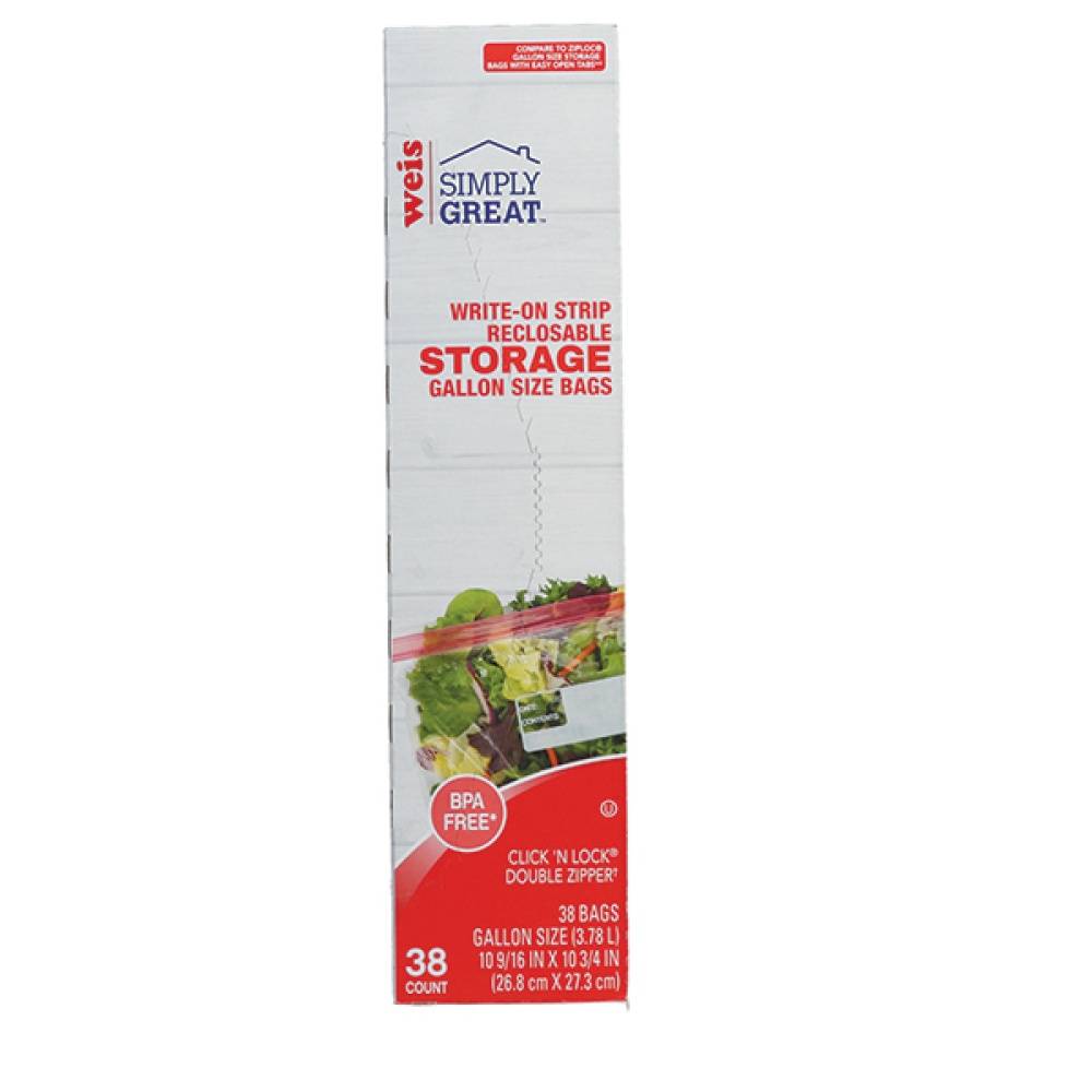Weis Simply Great Reclosable Storage Bags Gallon Size