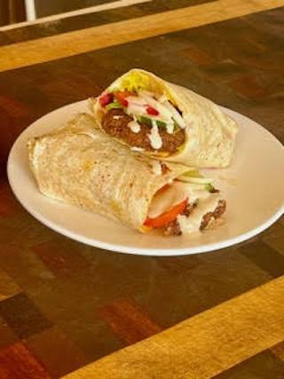 Burrito wrap with Falafels and hummus