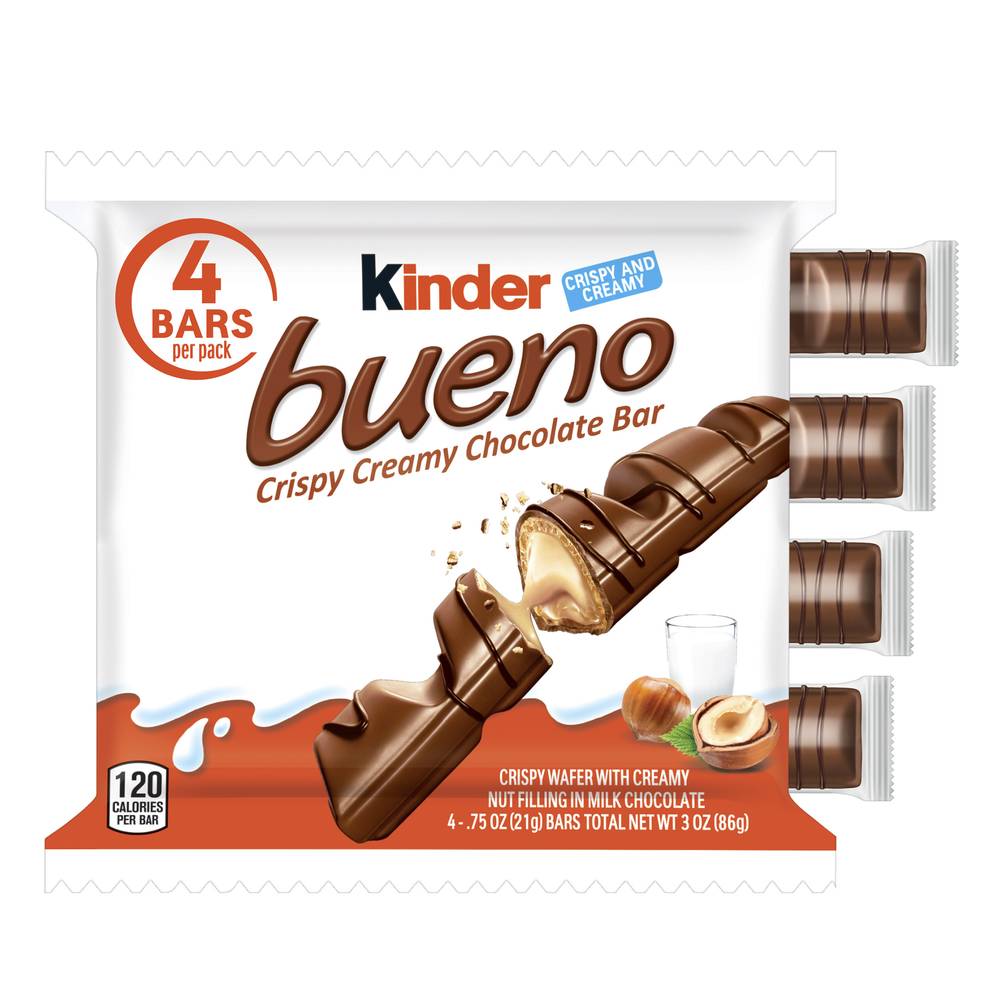 Kinder Bueno Crispy Wafer Creamy Chocolate Bar (4 x 0.75 oz)