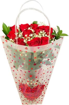 Rose Vased in Deco Bag (12 ct)