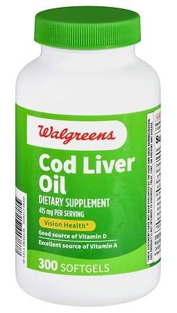Walgreens Cod Liver Oil Capsules 415mg (300 ct)