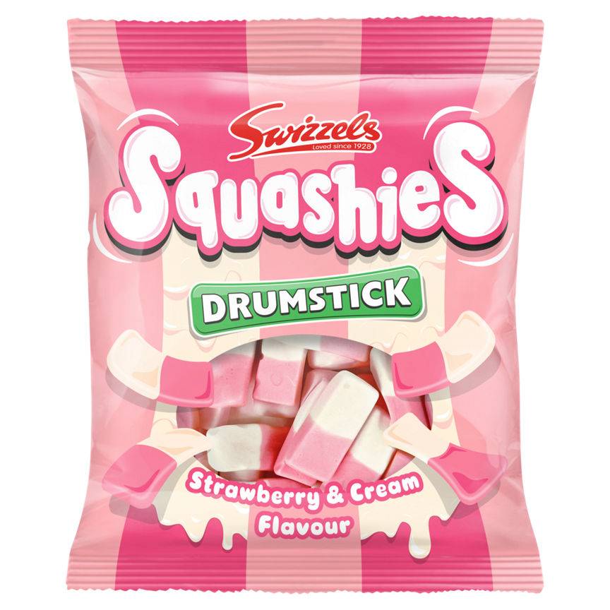 Swizzels Strawberry - Cream, Drumstick Squashies (140g)