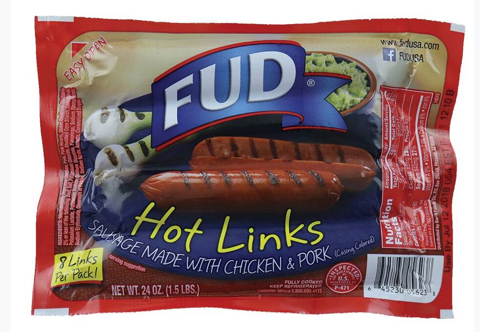 Fud Hot Link Sausage Chicken & Pork 1.5lb