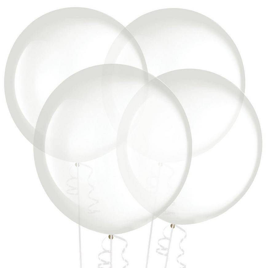 Uninflated 4ct, 24in, Clear Balloons
