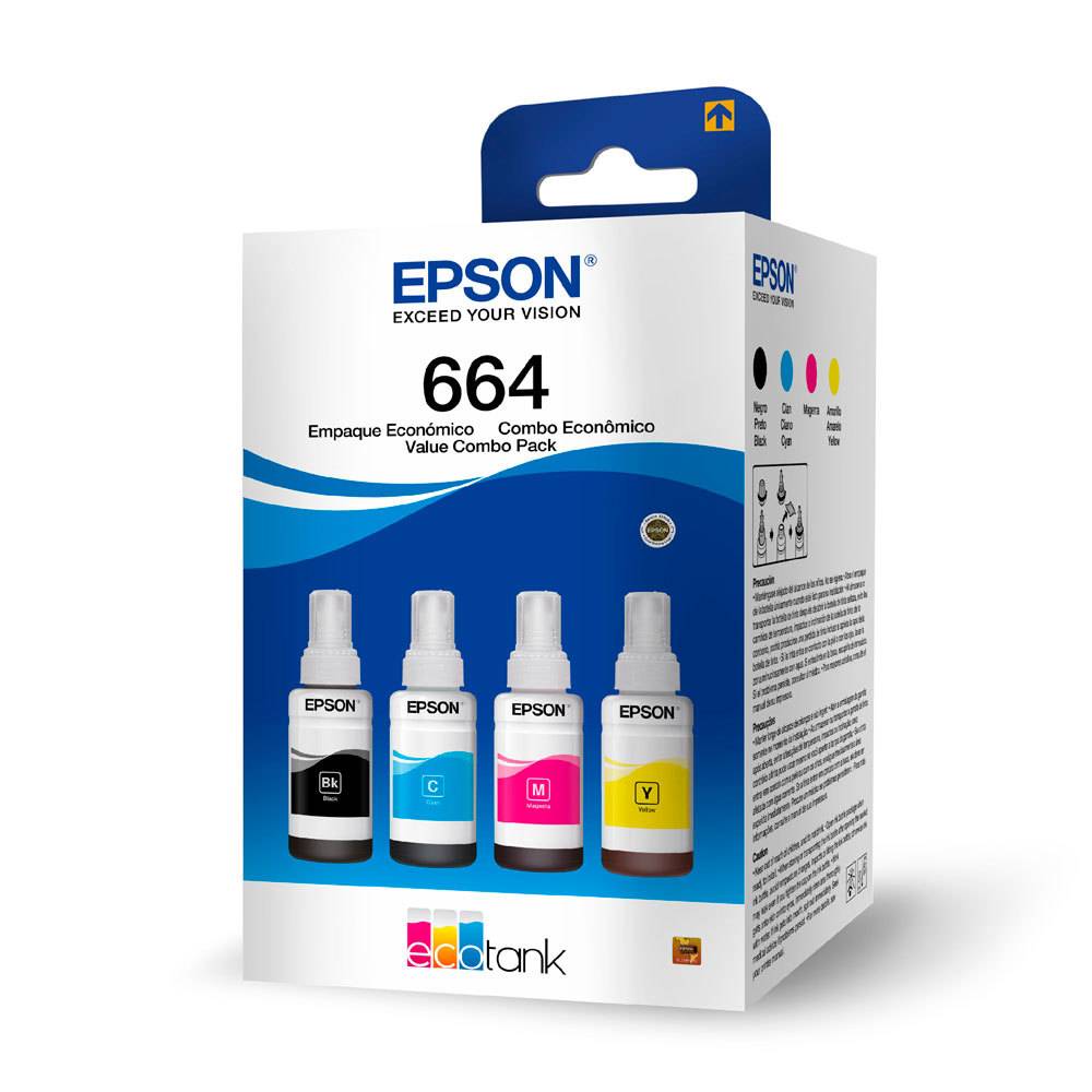 Pack 4 Botellas de Tinta Original Epson T664520-4P Colores