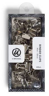 Les Produits U U Brands Mini Binder Clips, Silver