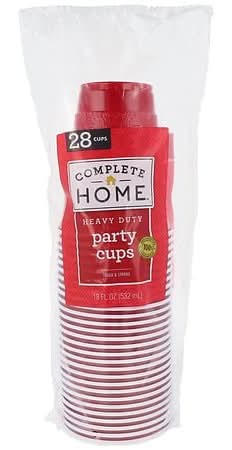 Nice! Heavy Duty Plastic Tough & Strong Party Disposable Cups 18 fl oz, Red (20 ct)