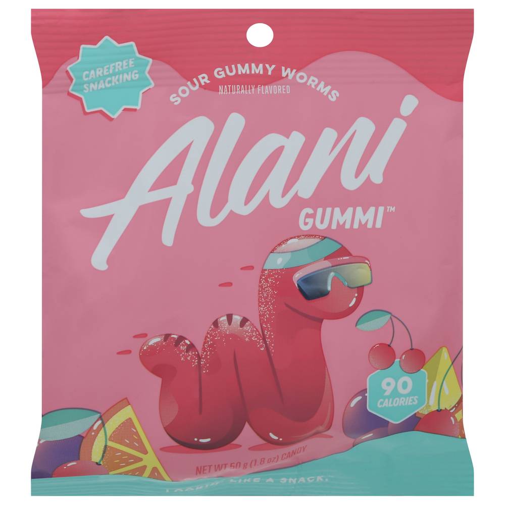 Alani Nu Gummi Sour Worms Candy (1.8 oz)