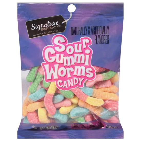 Signature Select Sour Gummi Worms Candy (7 oz)