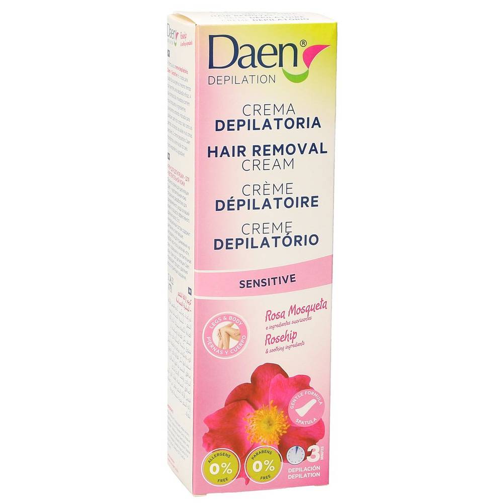 Crema Depilatoria Corporal Sensitive DAEN Rosa Mosqueta 125 ml