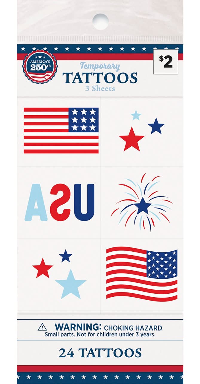 American Party Tattoos 24 Ct