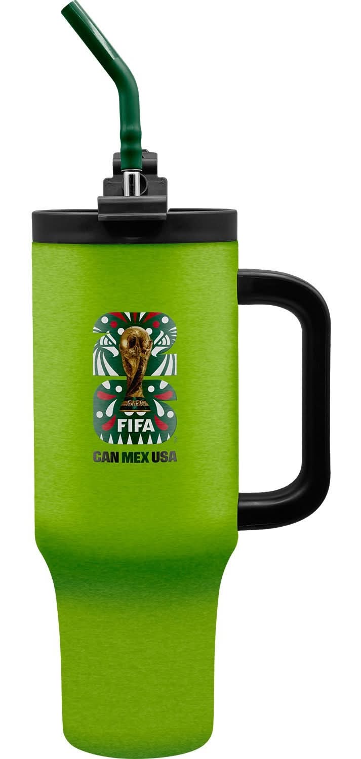 In Motion Design Fifa World Cup Stainless Steel Tumbler 40 oz, Lime Green/Black Accent