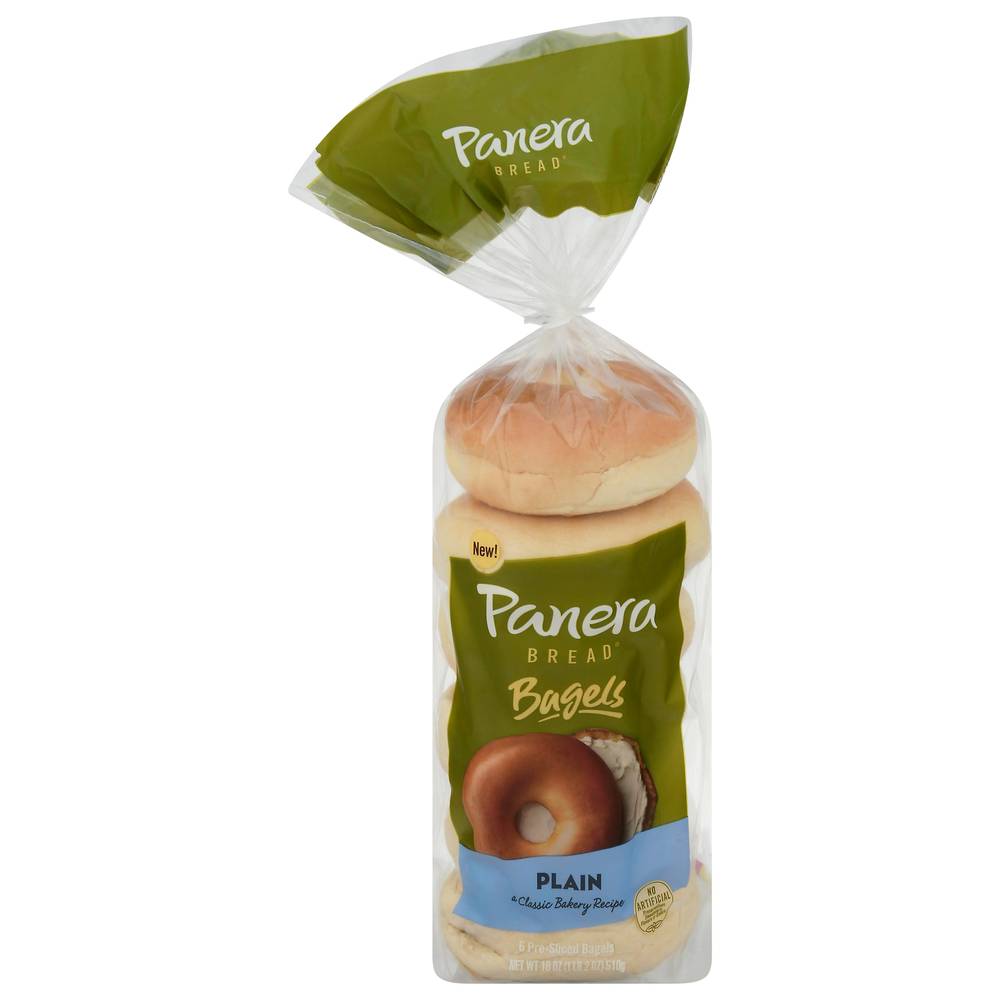 Panera Bread Plain Pre-Sliced Bagels (6 ct)