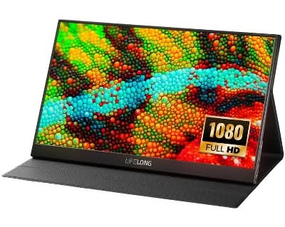 Lifelong Portable Monitor 1080p Model G70, 15.6 in, Black