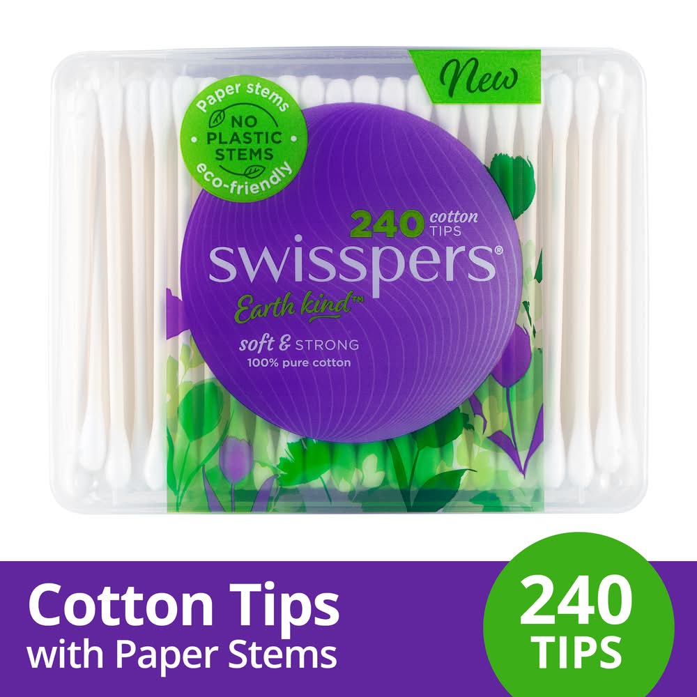 Swisspers Cotton Tips With Paper Stems (240 pack)