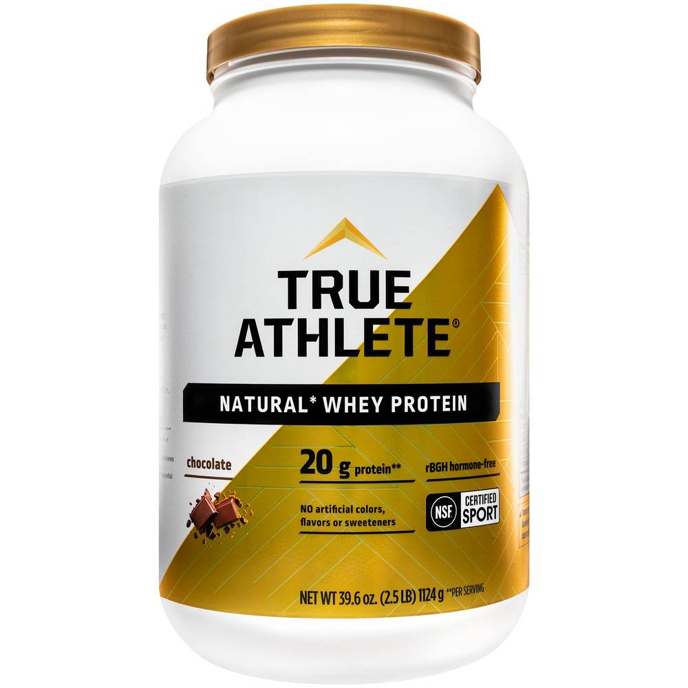 True Athlete Nsf Certified Natural Whey Protein Powder, Chocolate (39.6 oz)