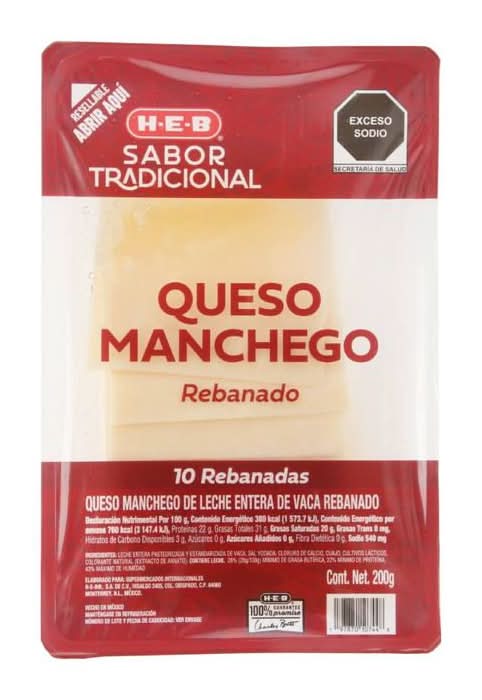 H-E-B · Queso manchego rebanado (10 un)