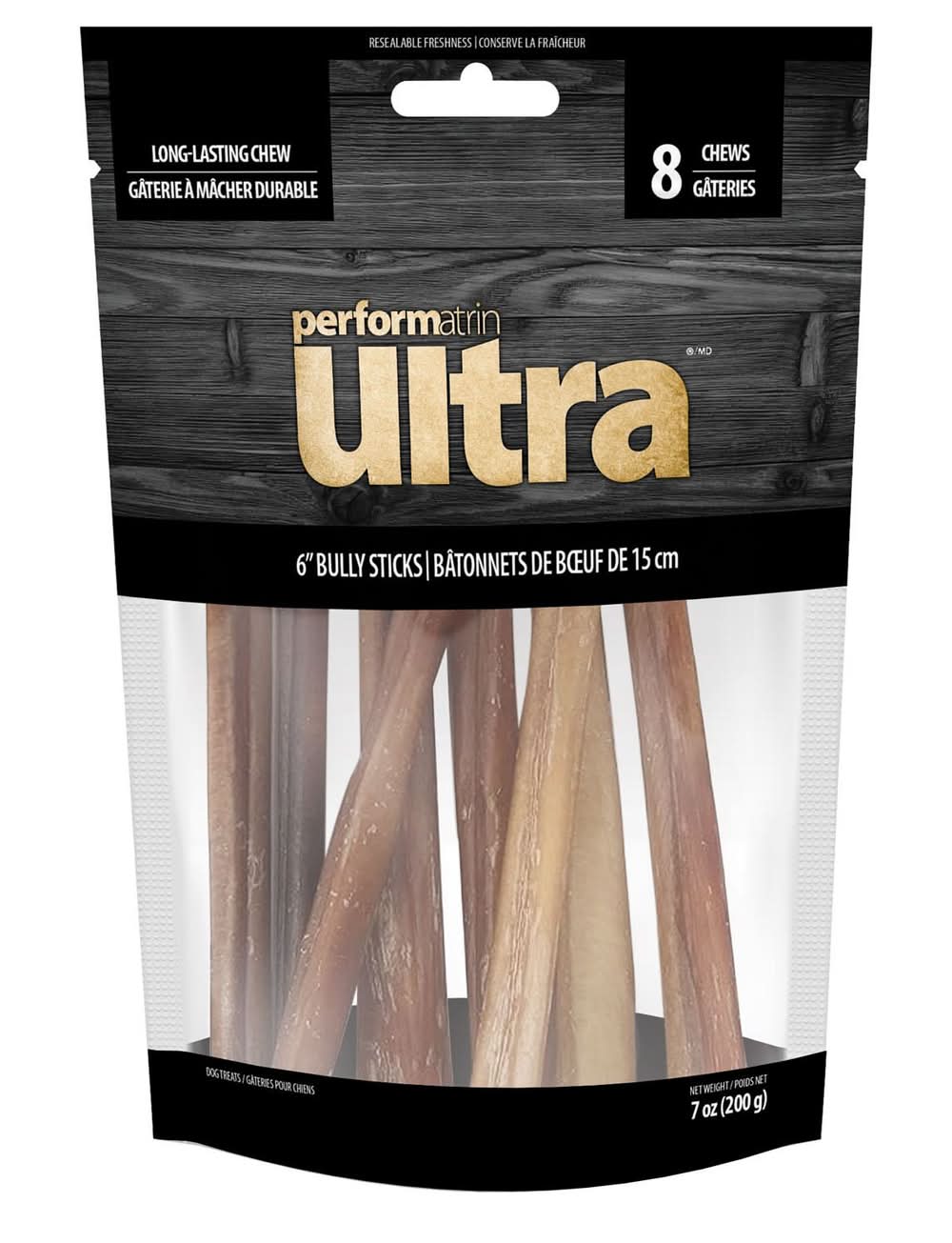 Performatrin Ultra Beef Bully Sticks Multi Pack Dog Treats, 8 pack