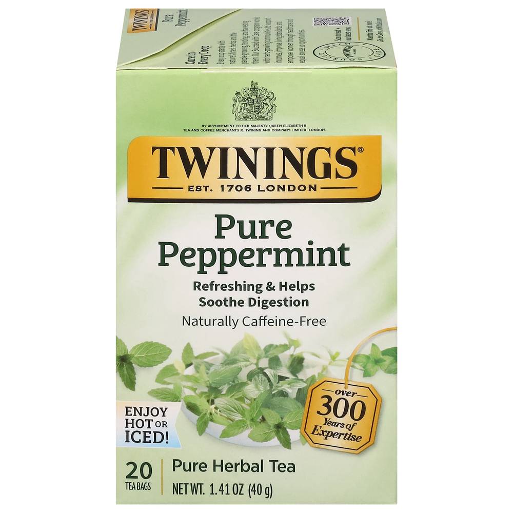 Twinings Pure Peppermint Herbal Tea Bags (1.41 oz, 20 ct)