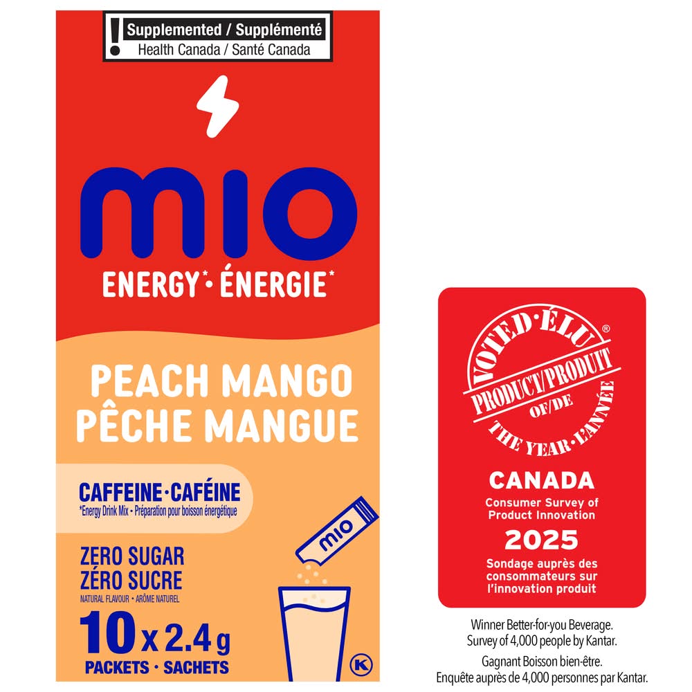 MiO Energy Powder Drink Mix, Peach Mango (24 g, 10 ct)