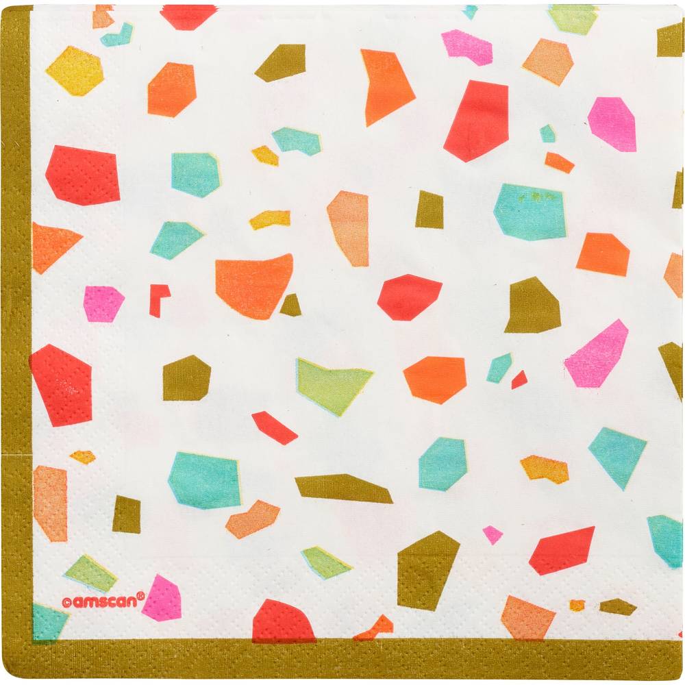 Amscan Party Impressions Napkins Rainbow Terrazzo Lc, Large