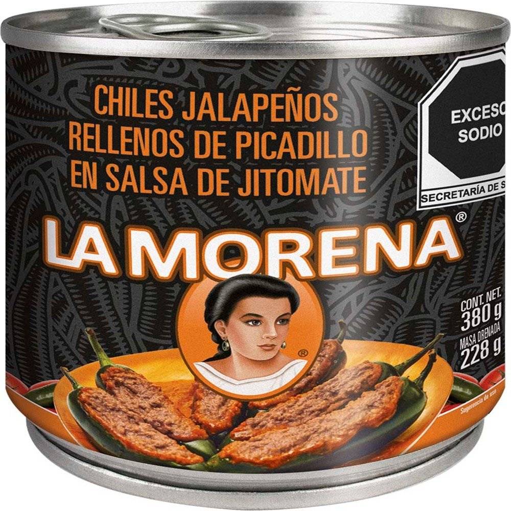 La morena chiles jalapeños rellenos de picadillo (lata 380 g) | Delivery  Near You | Uber Eats