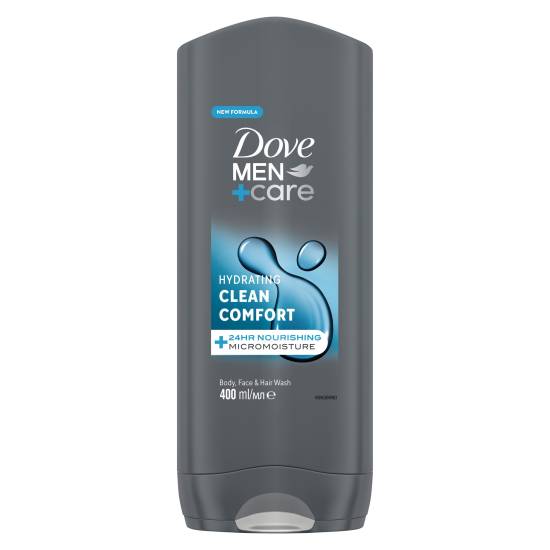 Dove Men+Care 3-in-1 Hair, Body and Face Wash Hydrating Clean Comfort (400 ml)