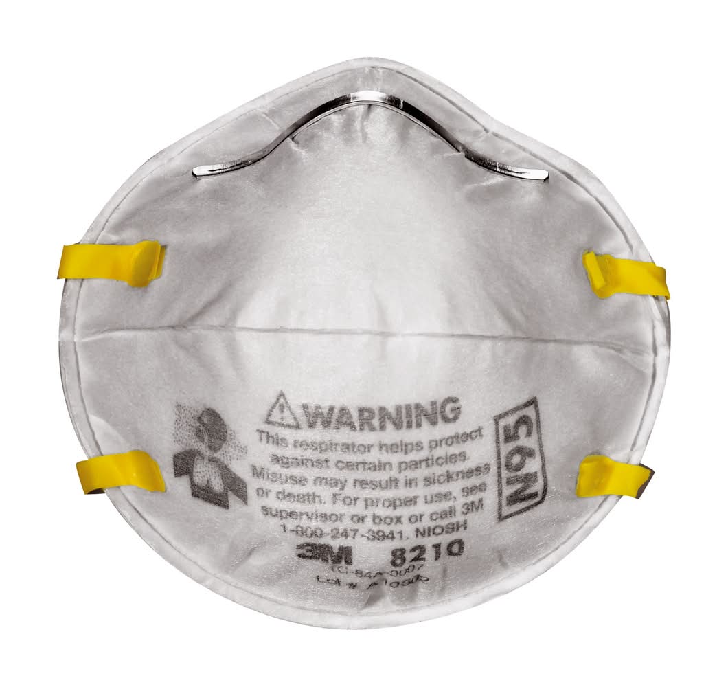 3M 20 -Pack White Disposable N95 Sanding and fiberglass Disposable respirator | 8210DB1-A