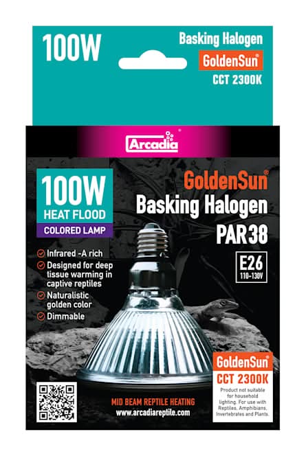 Arcadia Goldensun Colored Basking Halogen Heat Lamp 100 Watts