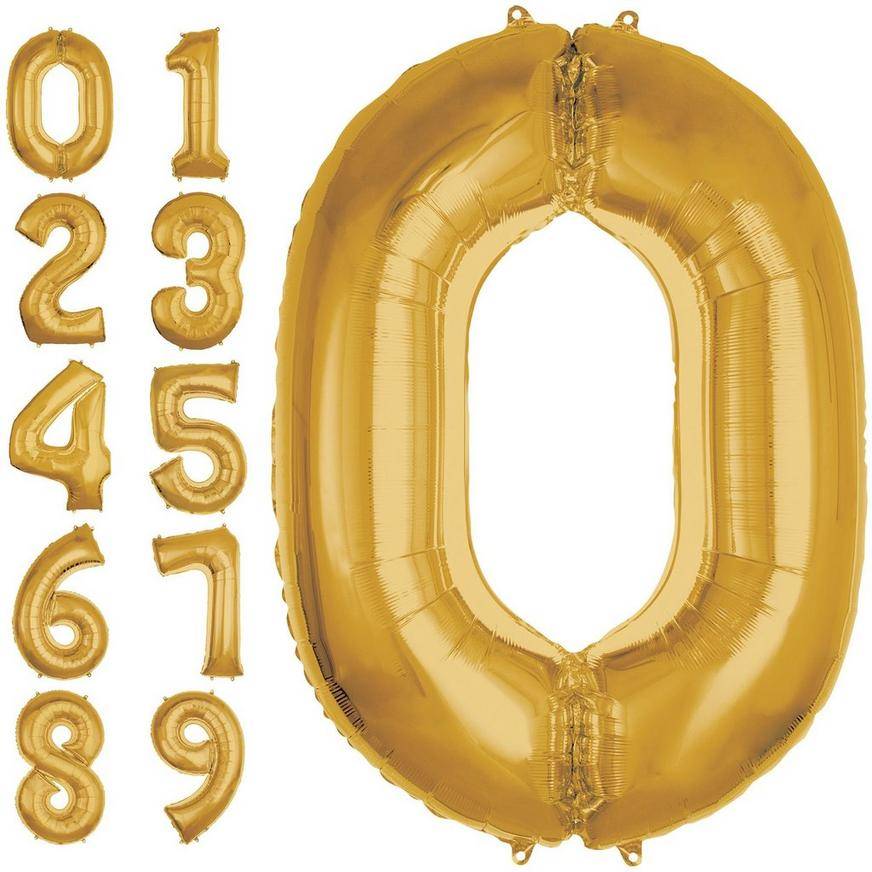 Uninflated 50in Gold Number Balloon (0)