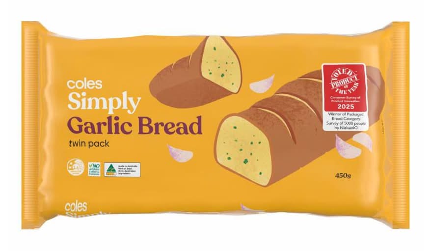 Coles Simply Garlic Bread (450g, 2 pack)