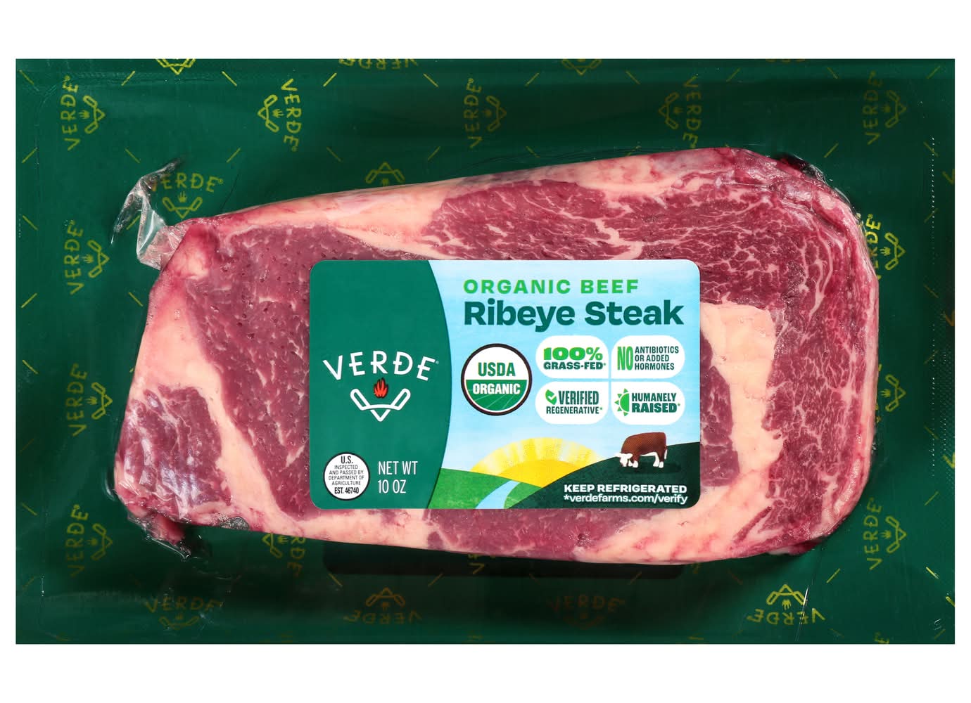 Verde Farms 100% Grass Fed Organic Beef Strip Steak (10 oz)