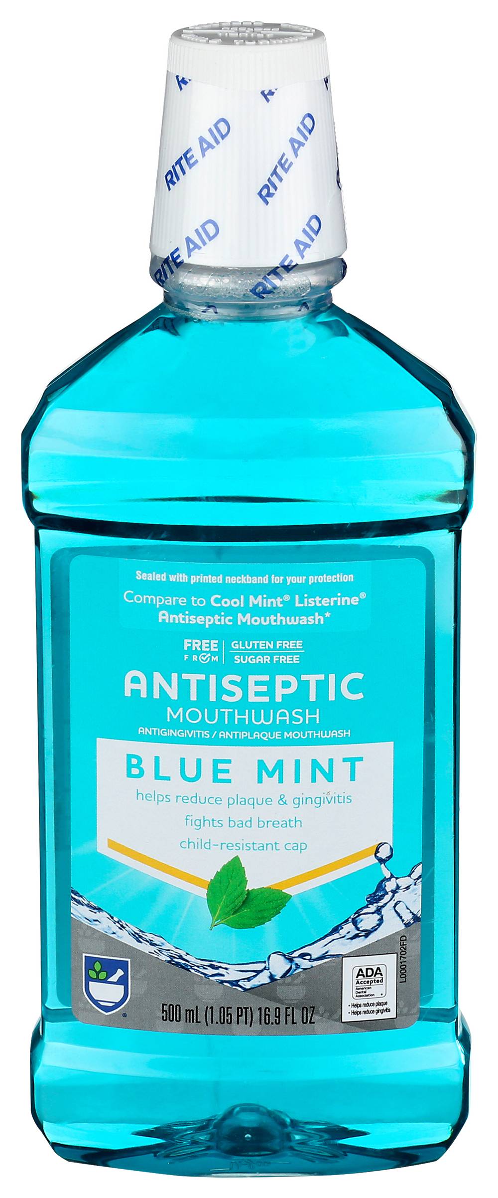 Rite Aid Oral Care Antiseptic Mouth Rinse Blue Mint (16.9 oz)