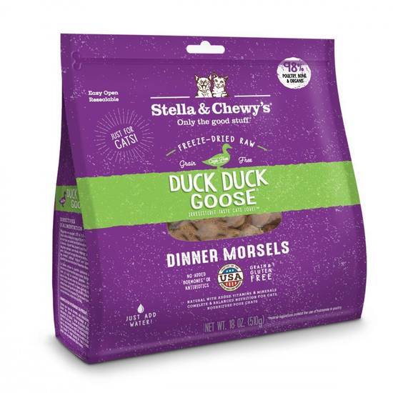 Stella & Chewy's Duck Duck Goose Grain Free Dinner Morsels Freeze Dried Raw Cat Food (3.5 oz)