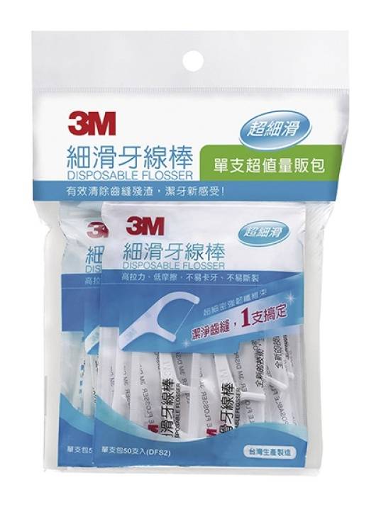 3M 細滑牙線棒量販包-單支包#655278