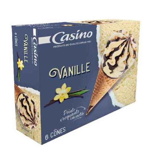 Cônes Glacés Vanille x6 419g Casino