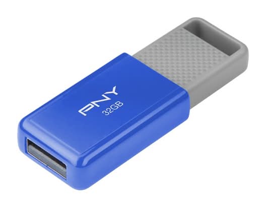 PNY USB 2.0 Flash Drive, 32GB, Assorted Colors