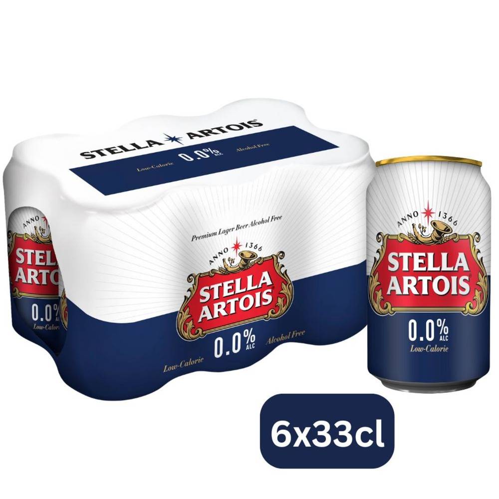 Stella Artois 0.0% Alc 6 Canettes 33 cl