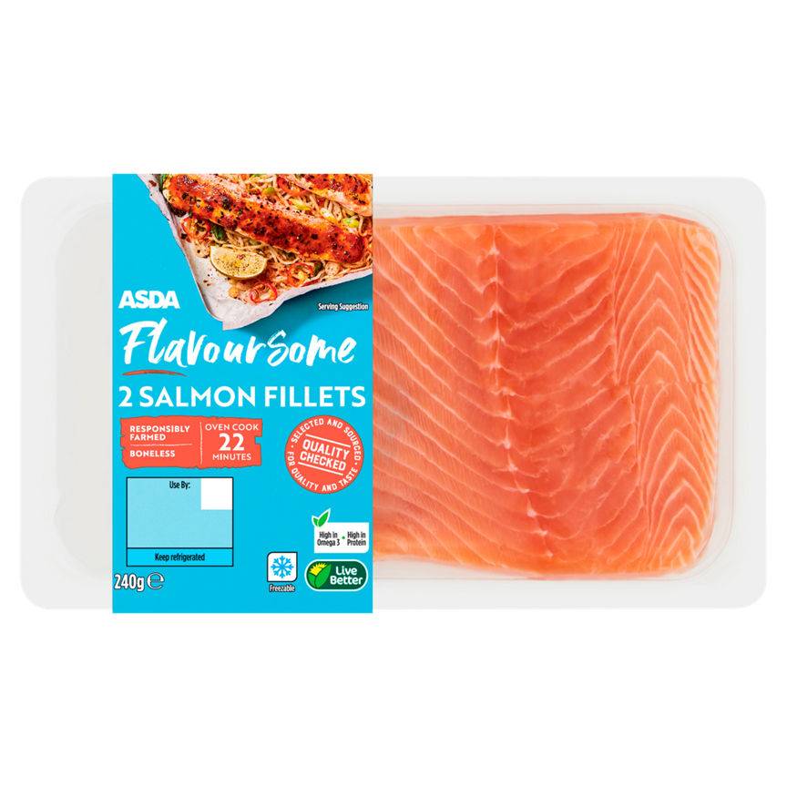 ASDA 2 Salmon Fillets 240G