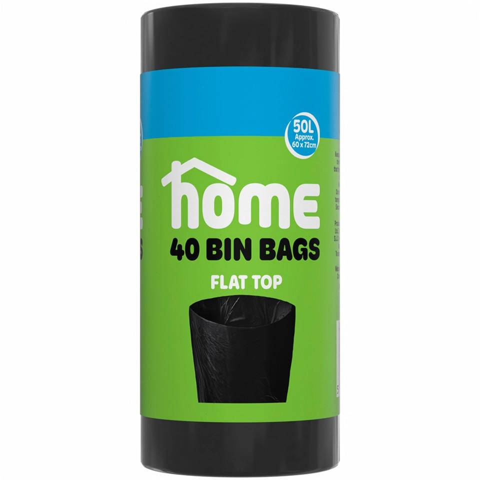Home 40 Pack Basic bin Bags 50 Litre