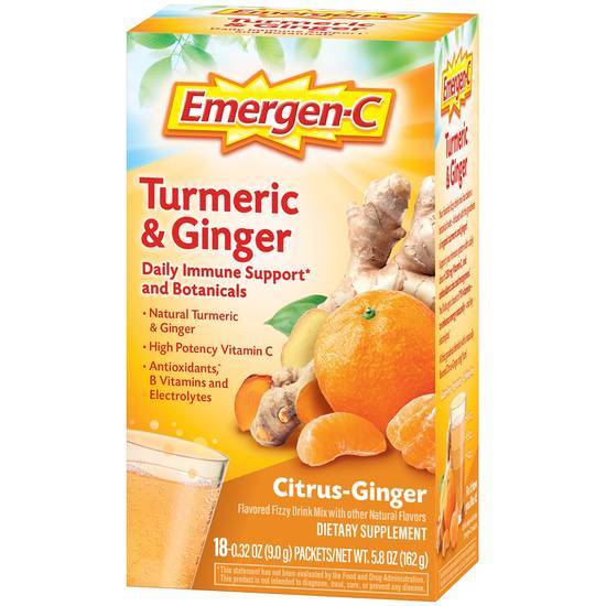 Emergen-C Turmeric & Ginger Citrus Supplement (18 ct)