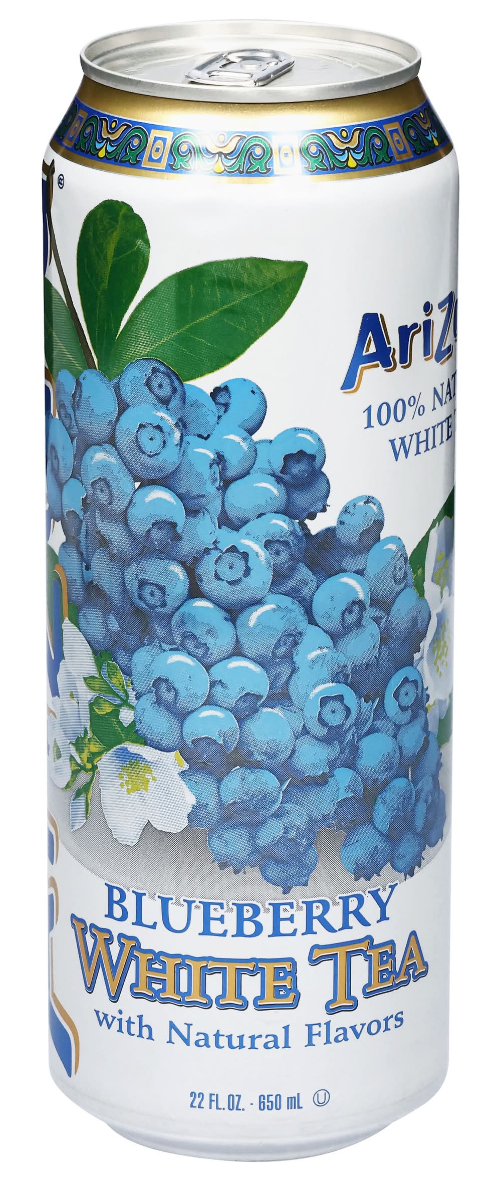 AriZona 100% Natural White Tea, Blueberry (22 fl oz)